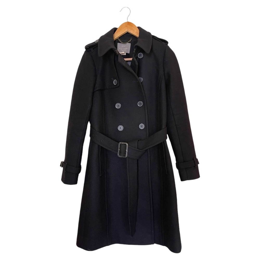 J.Crew  classic icon trench coat in wool cashmere. Size: 4. Color: Black